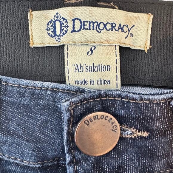 Democracy Jeans Women’s Sz 8 Cigarette Dark Wash Tummy Control Slimming Stretch - Picture 2 of 14